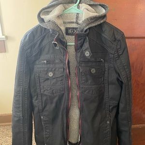 Coated Moto Jacket Small Buckle Black